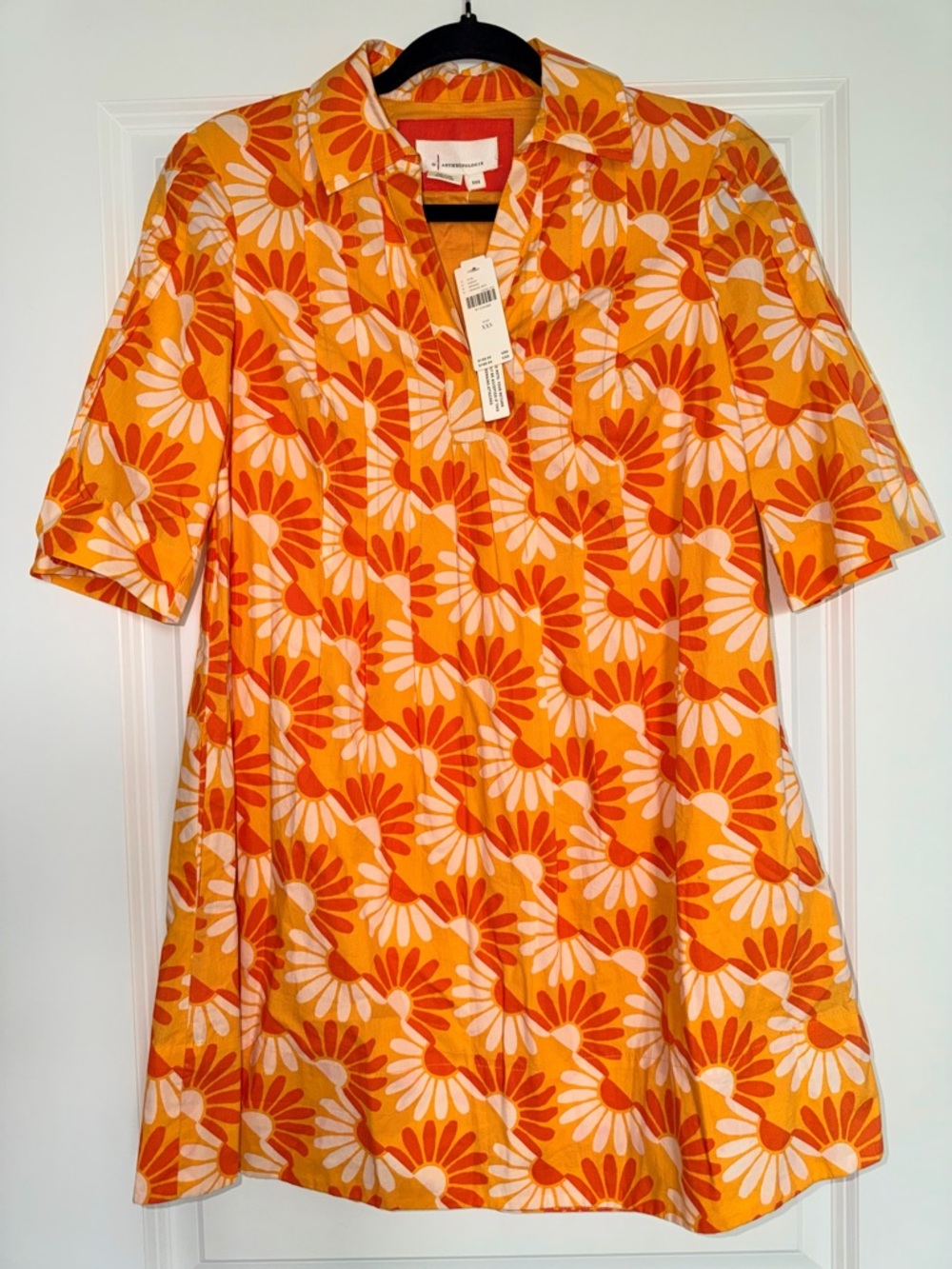 NWT! Anthropologie Floral Pattern Short Sleeve Mini Dress size XXS - Picture 4 of 11